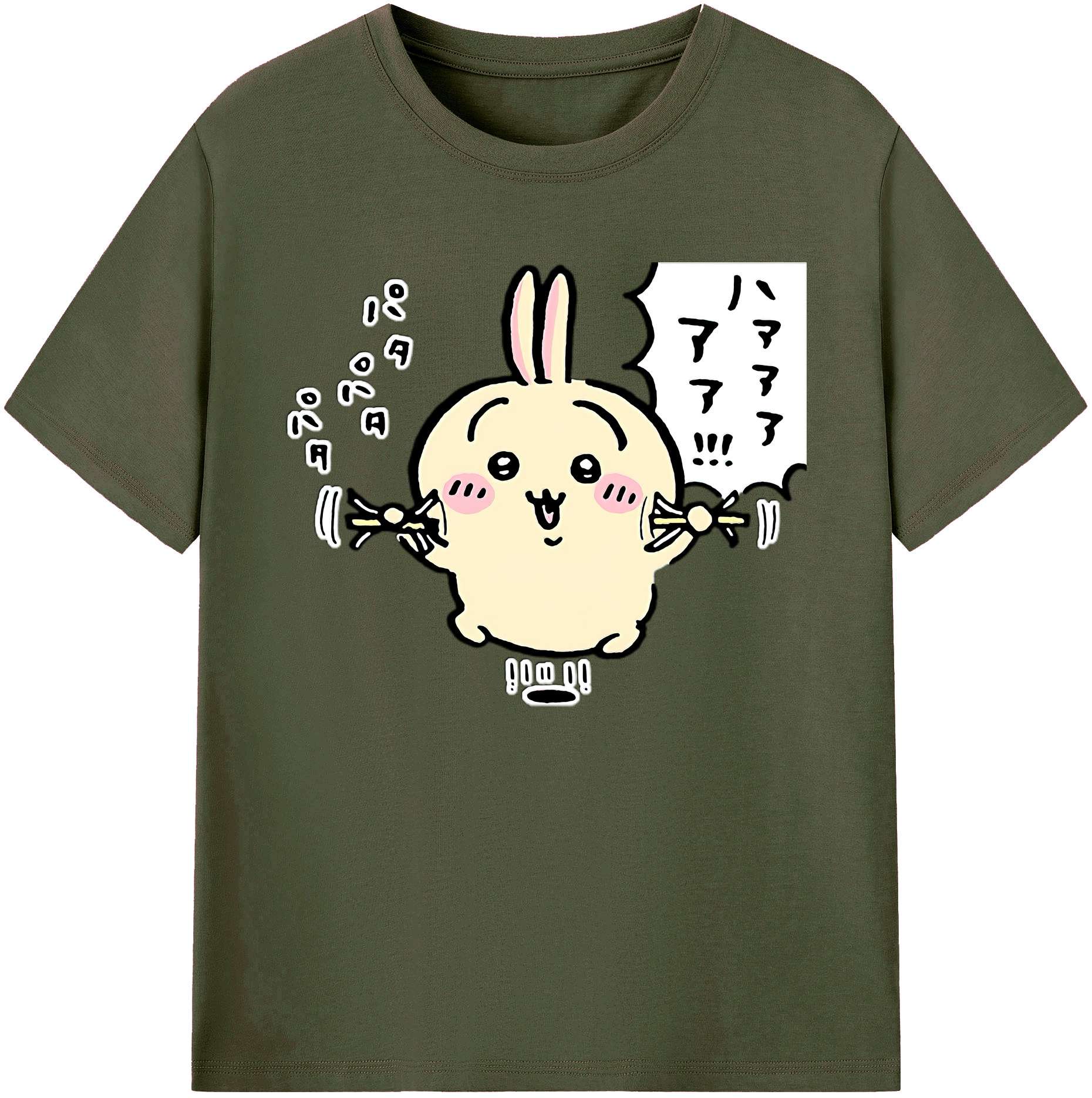（画像用） ちいかわ うさぎ Chii-kawa usagi 綿100％ メンズ半袖Tシャツ｜肌触りやわらか＆通気性